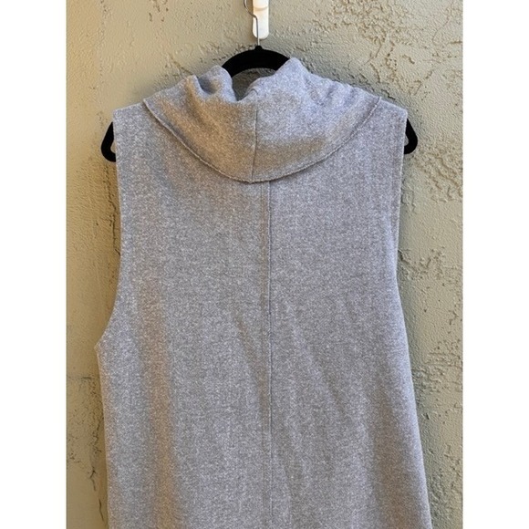Free People Beach Gray Cowl Neck Sleeveless Sweater Dress Tunic Athleisure Cozy - Picture 7 of 8